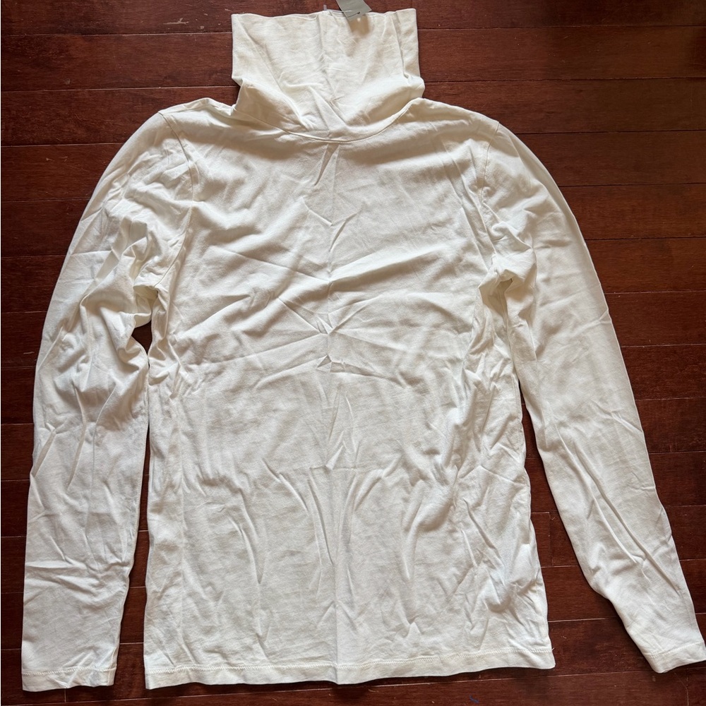J. Crew Ivory Tissue Turtleneck Long Sleeve Top